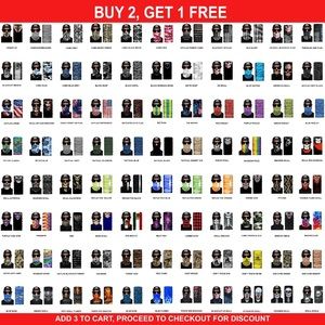 Face Mask Balaclava Scarf Neck Fishing Shield Sun Gaiter UV Headwear 100 Styles